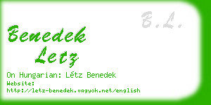 benedek letz business card